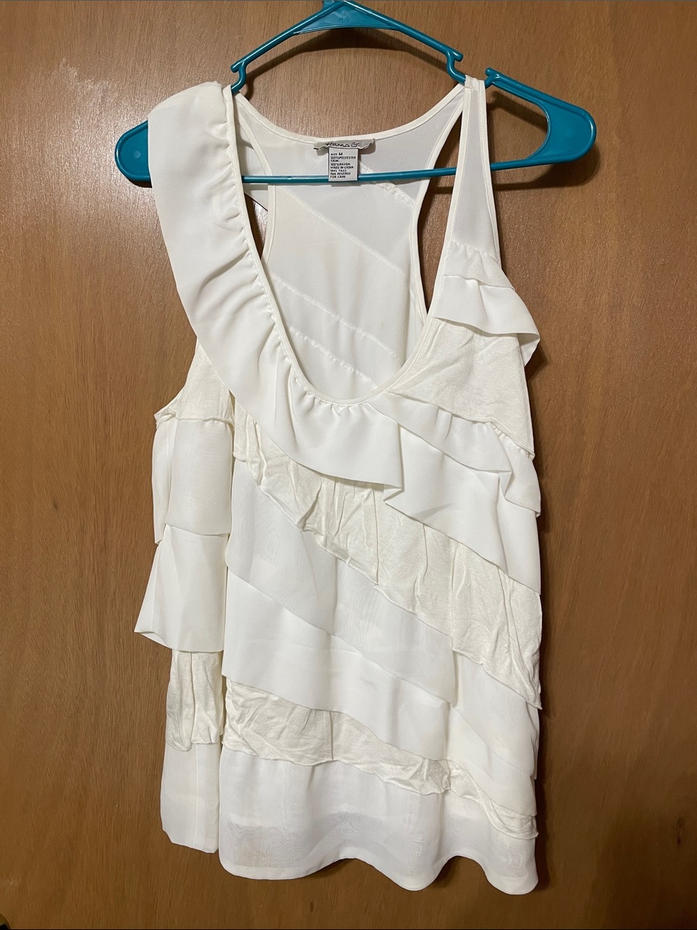 Ruffled White Women's Tank Top